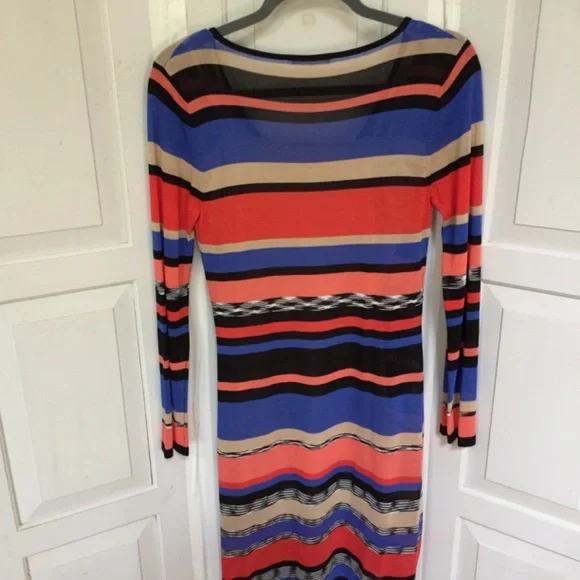 Trina Turk Multicolor Striped Long Sleeve Dress - Picture 11 of 16
